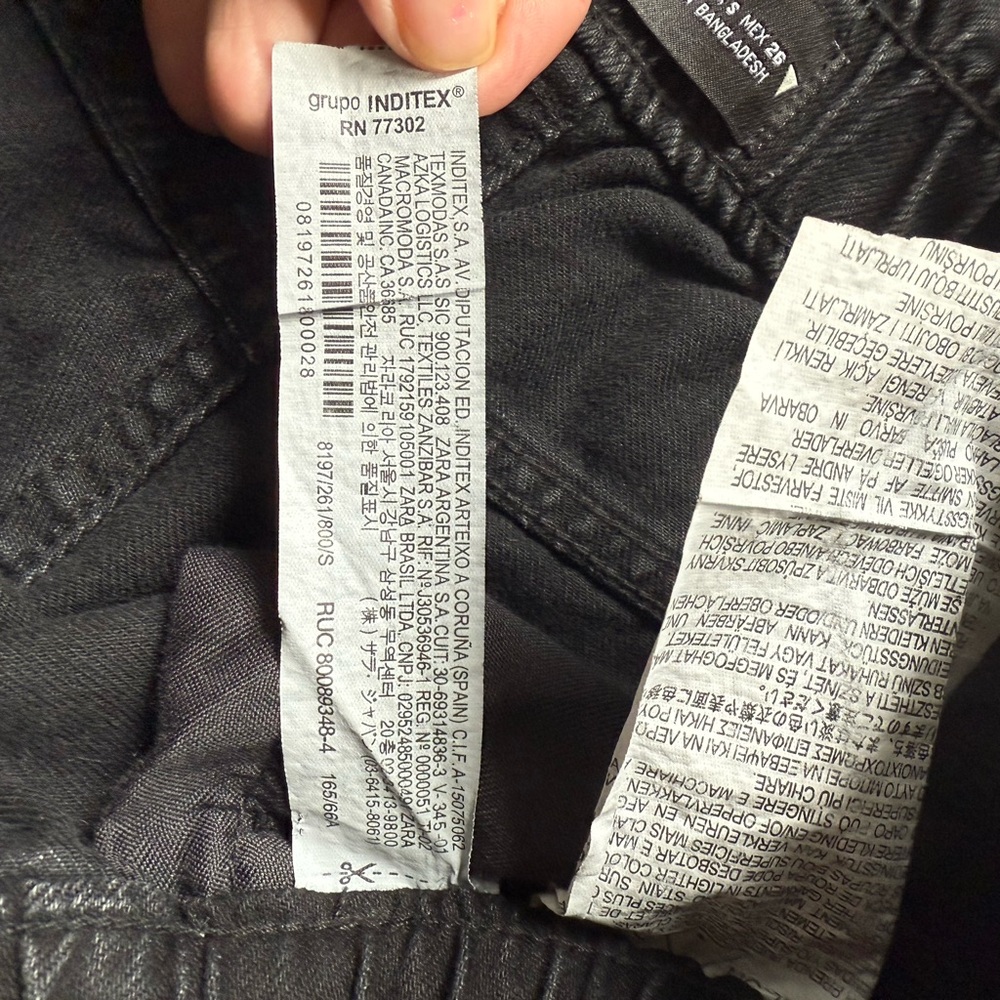 Zara Women's High Rise Paperbag Denim Jeans - Faded Black - Picture 9 of 9